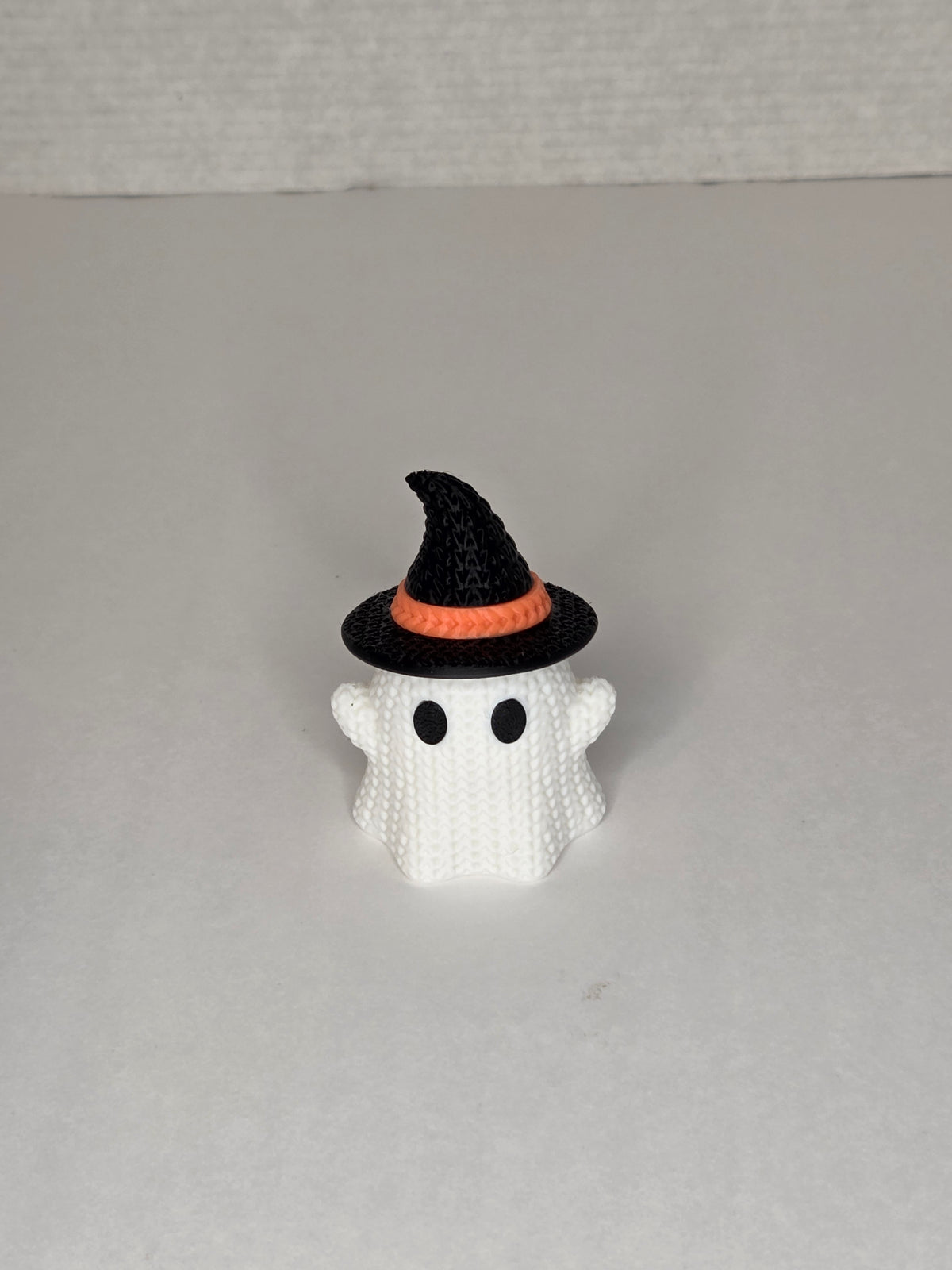 Ghost Wearing Witch Hat Figurine, Knitted Texture