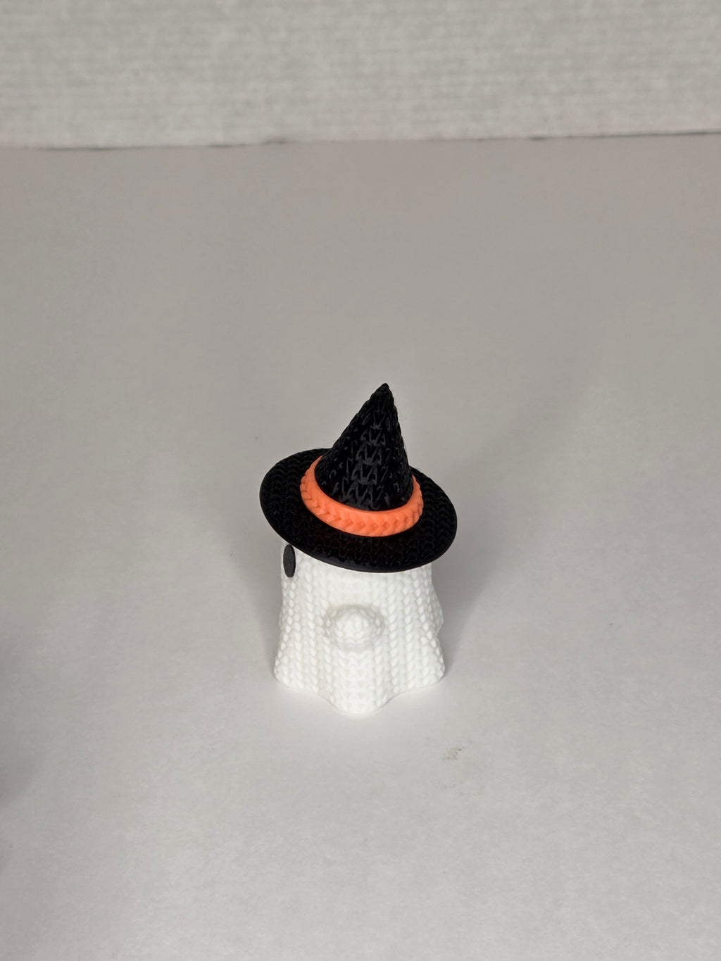 Ghost Wearing Witch Hat Figurine, Knitted Texture