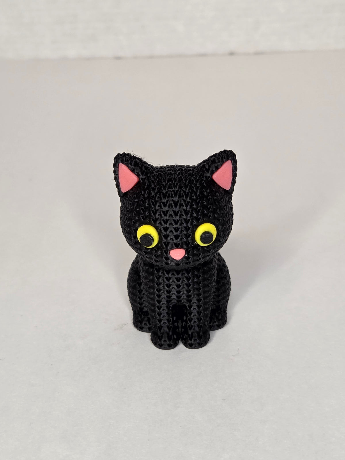 Black Cat, Knitted Texture Figurine
