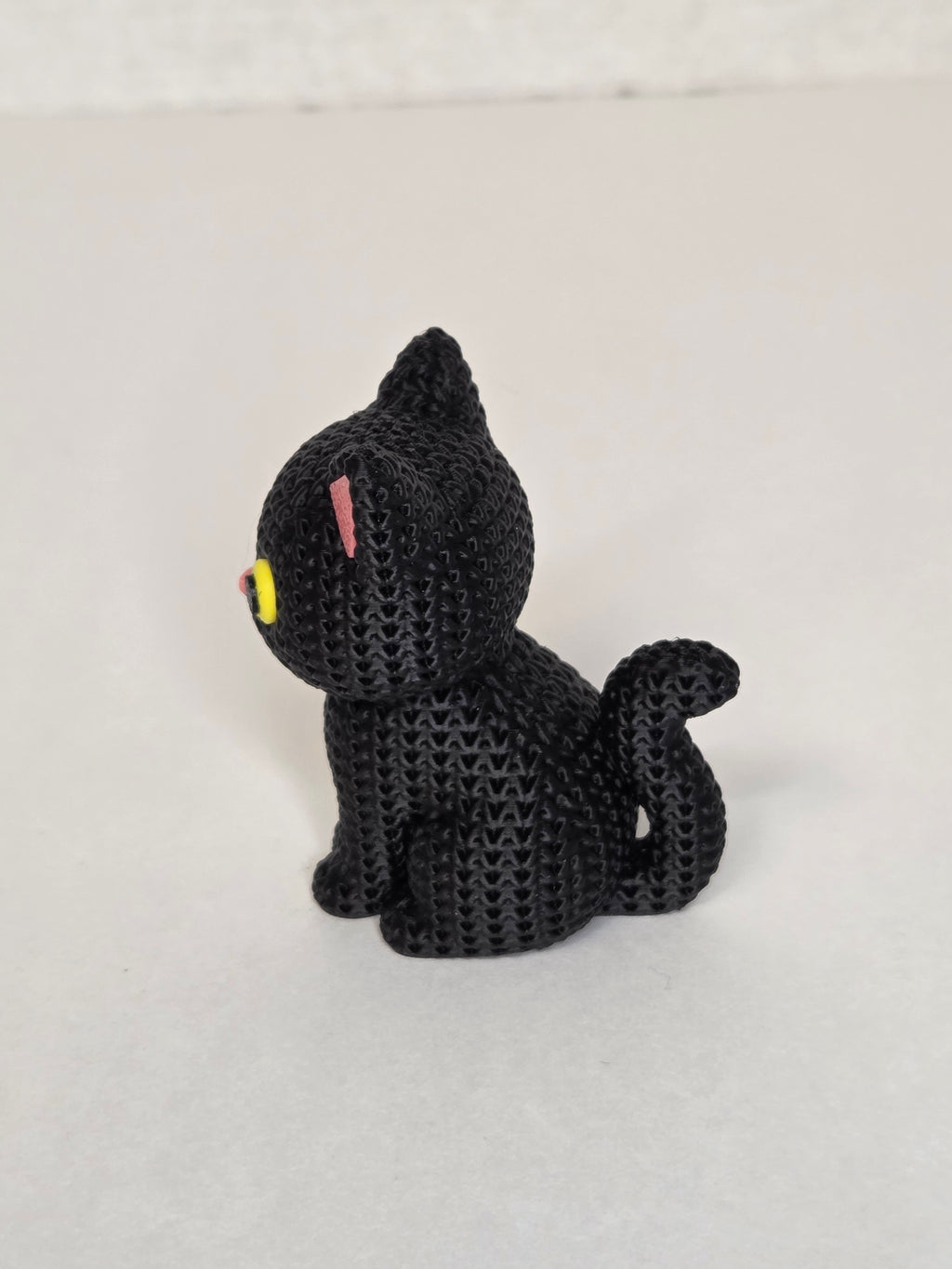 Black Cat, Knitted Texture Figurine