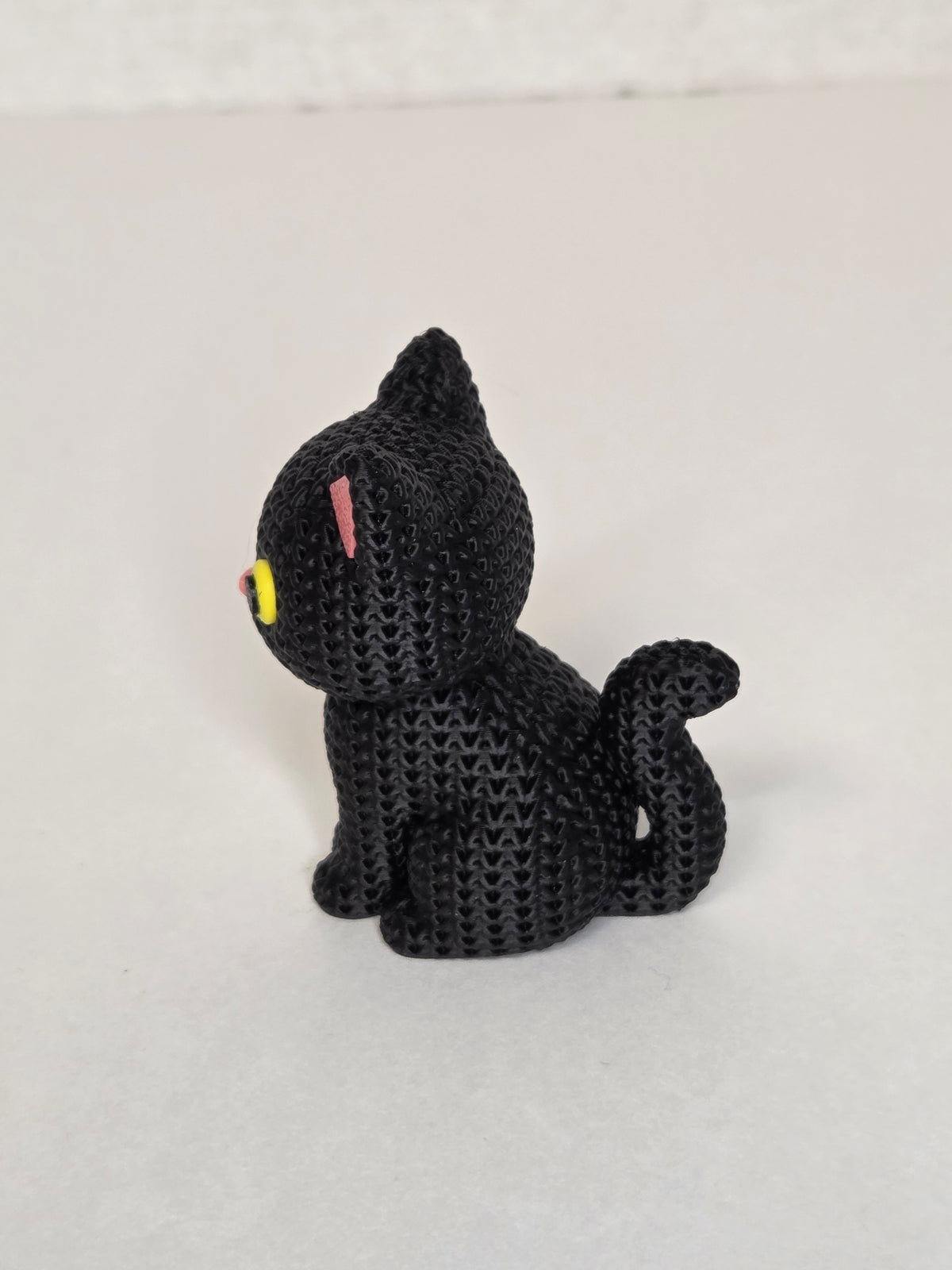 Black Cat, Knitted Texture Figurine