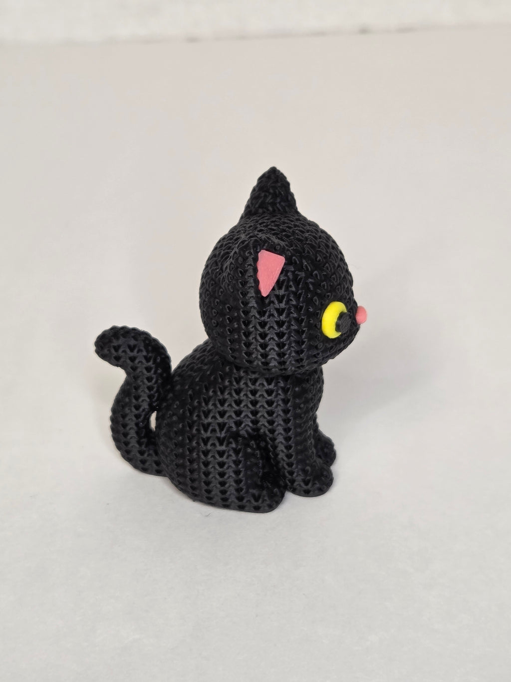 Black Cat, Knitted Texture Figurine