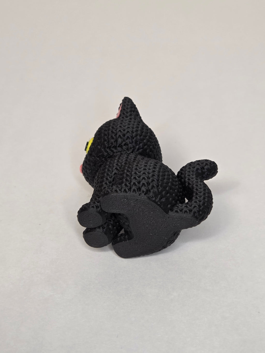 Black Cat, Knitted Texture Figurine
