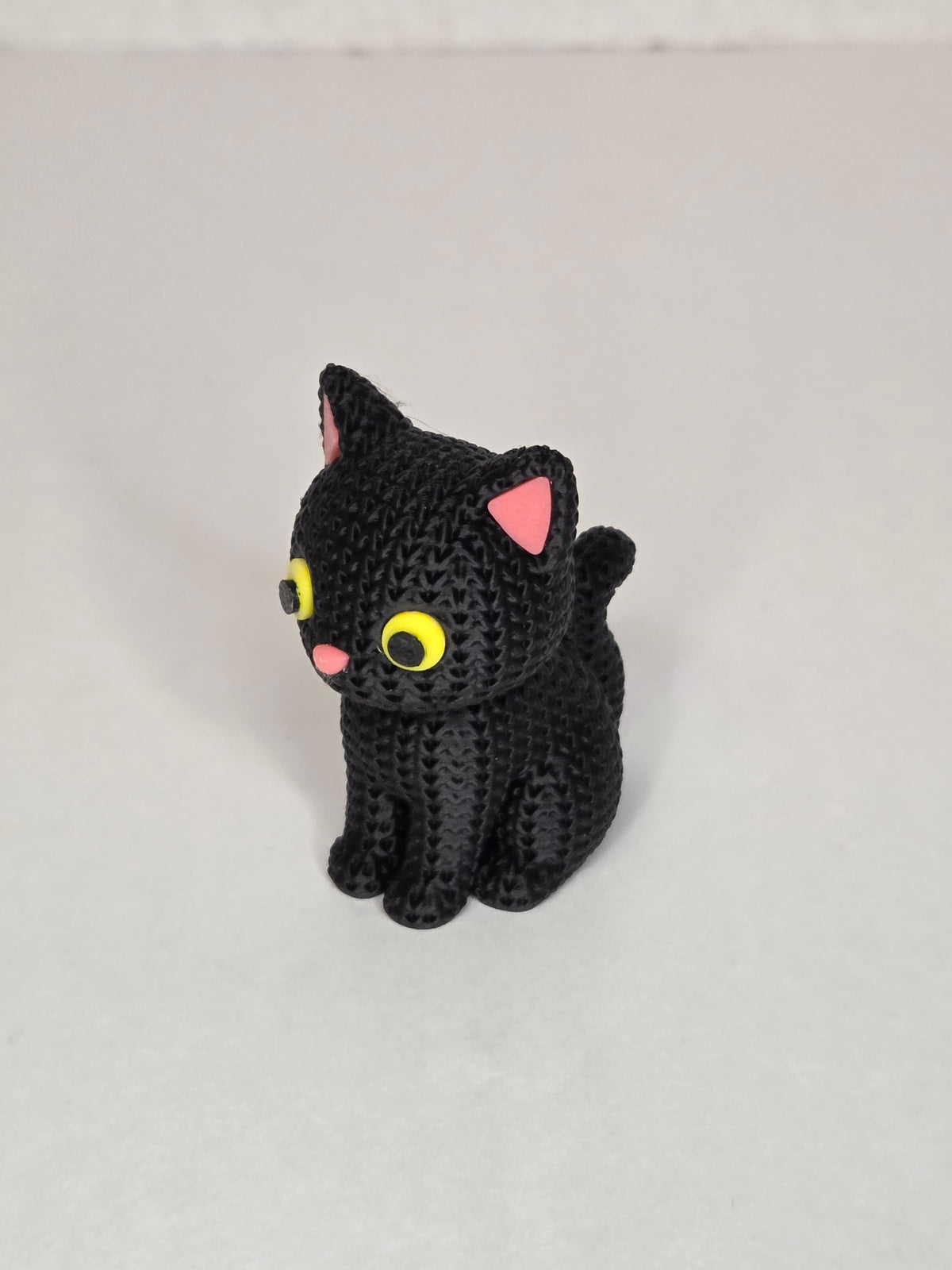 Black Cat, Knitted Texture Figurine