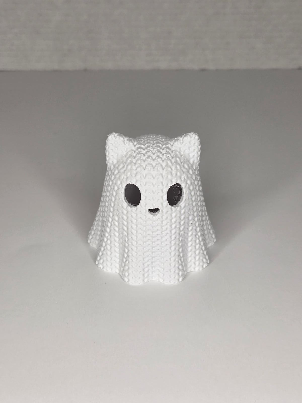 Knitted Texture Cat Ghost (Tea Light Cover)