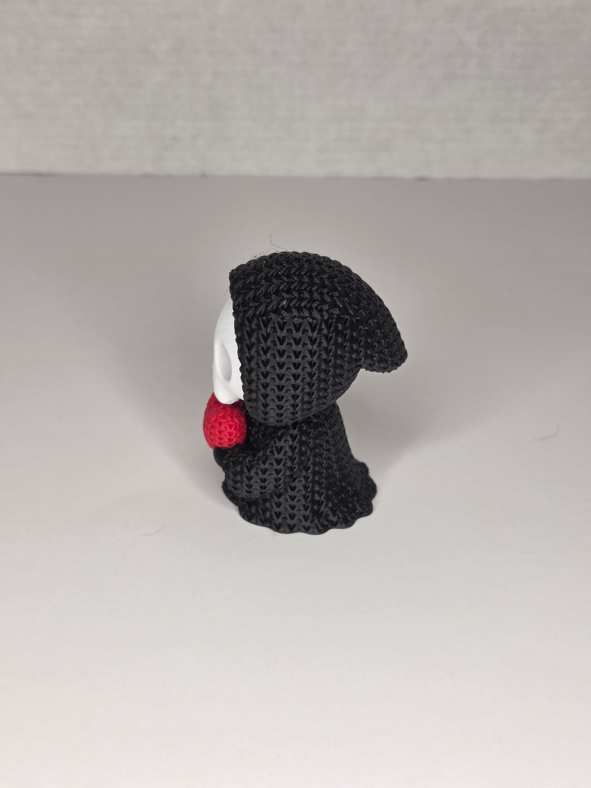 Grim Reaper Holding Heart | Cute Knitted Texture Figurine