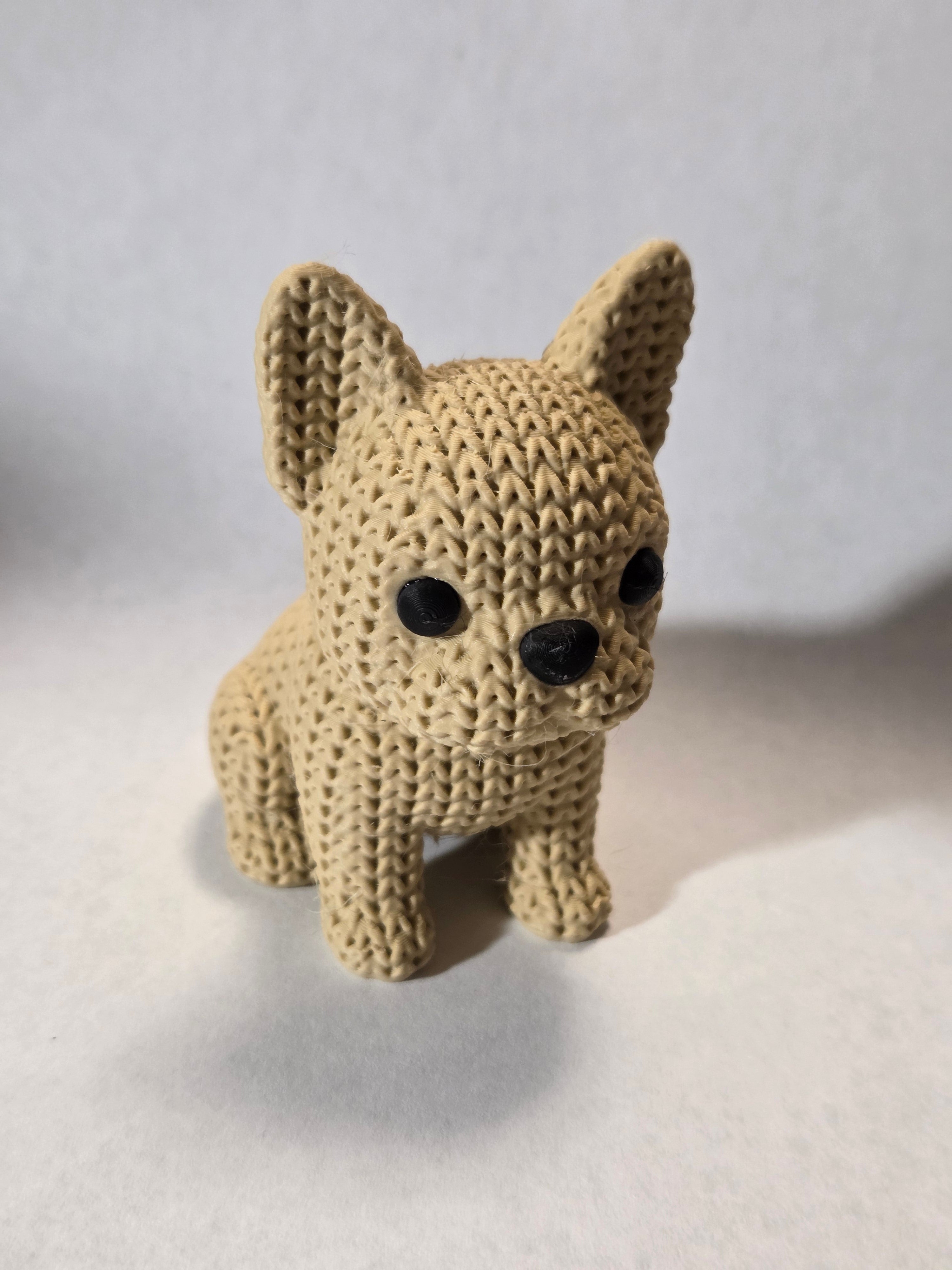 French Bulldog Knitted Texture Figurine
