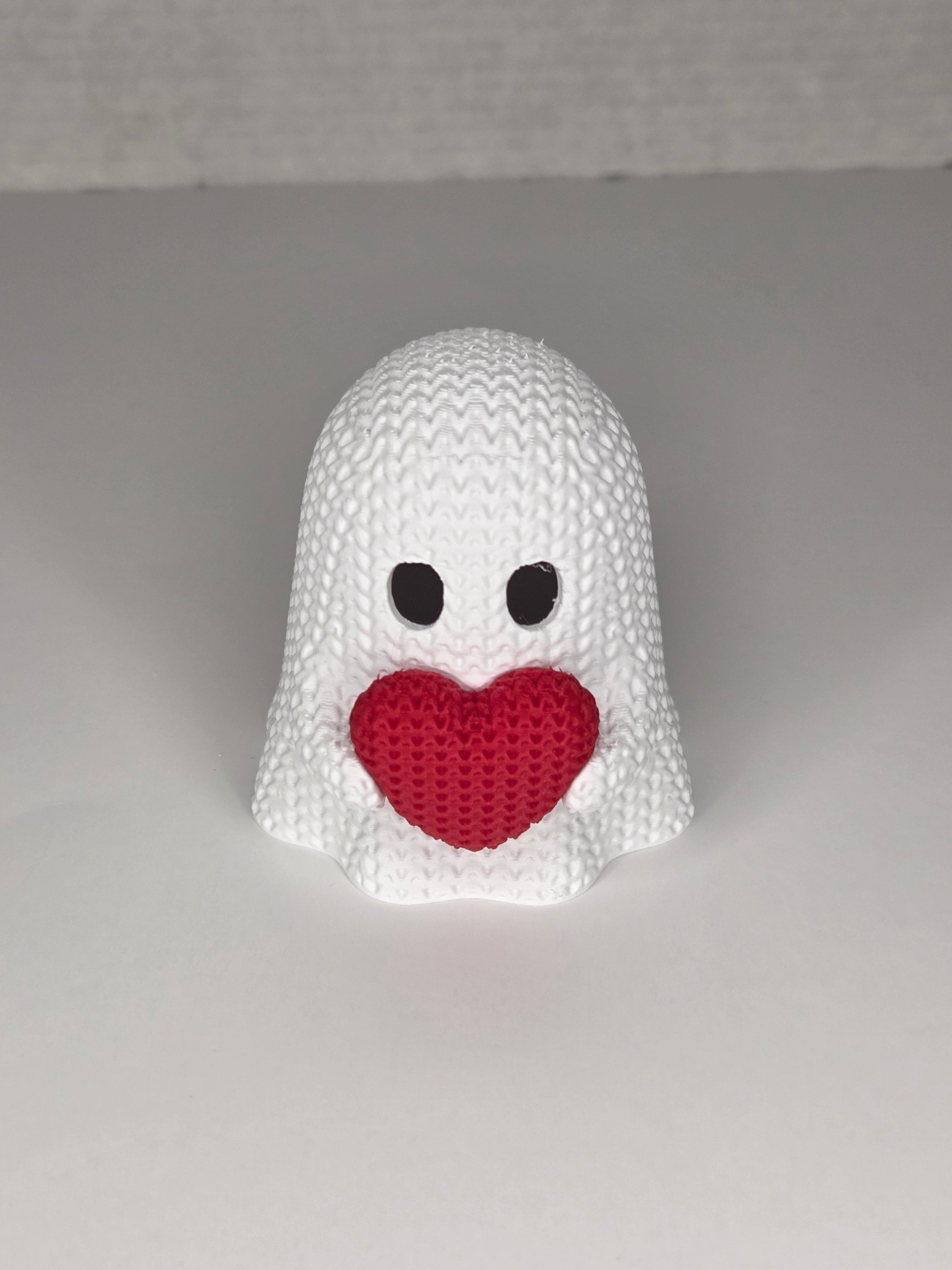 Knitted Valentine's Ghost (Tea Light Cover)