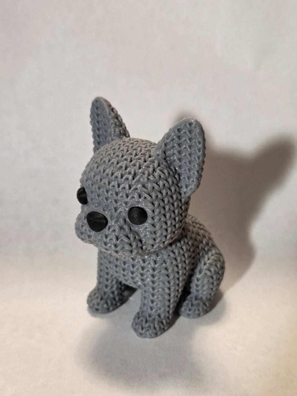 French Bulldog Knitted Texture Figurine