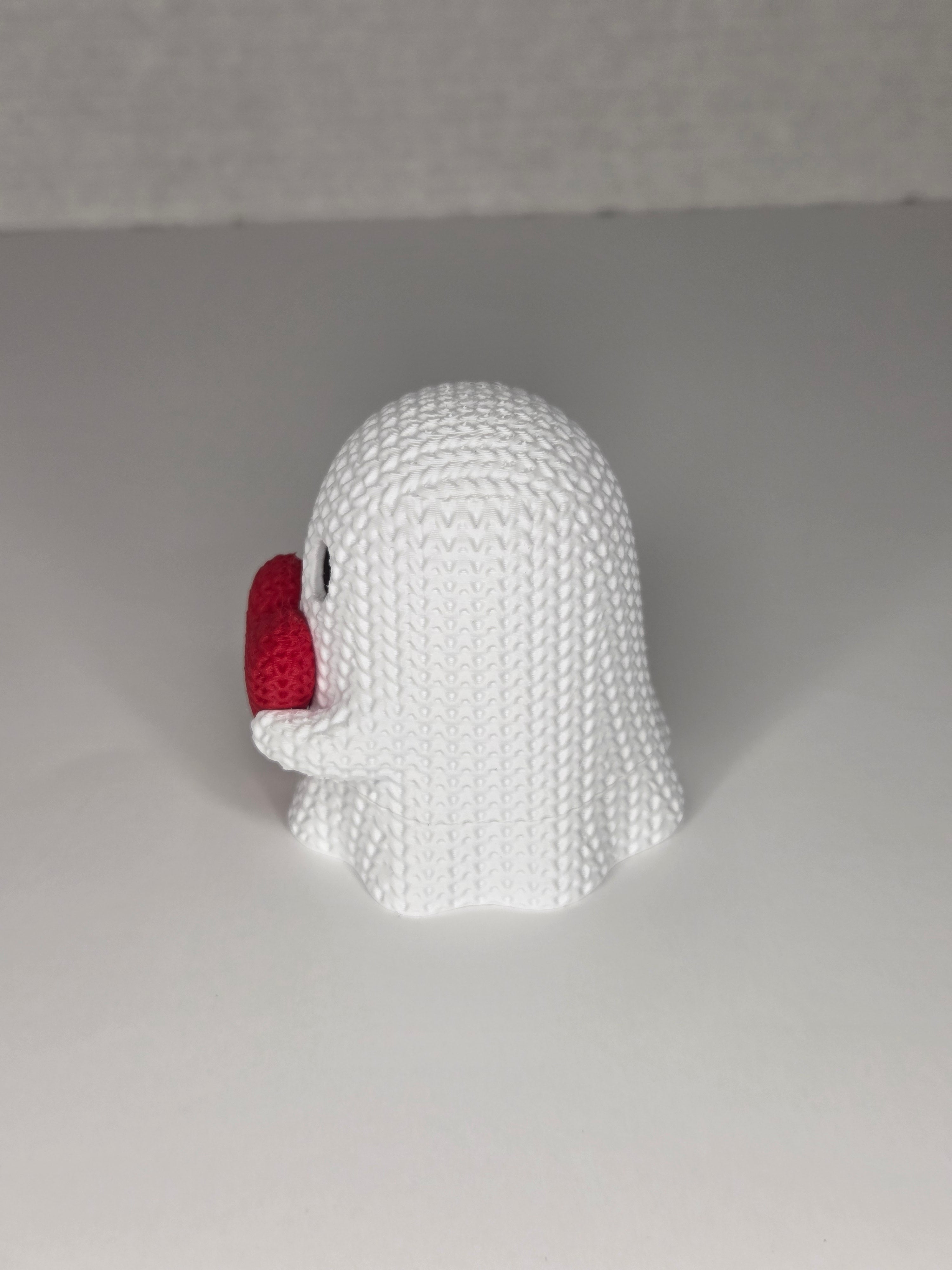 Knitted Valentine's Ghost (Tea Light Cover)