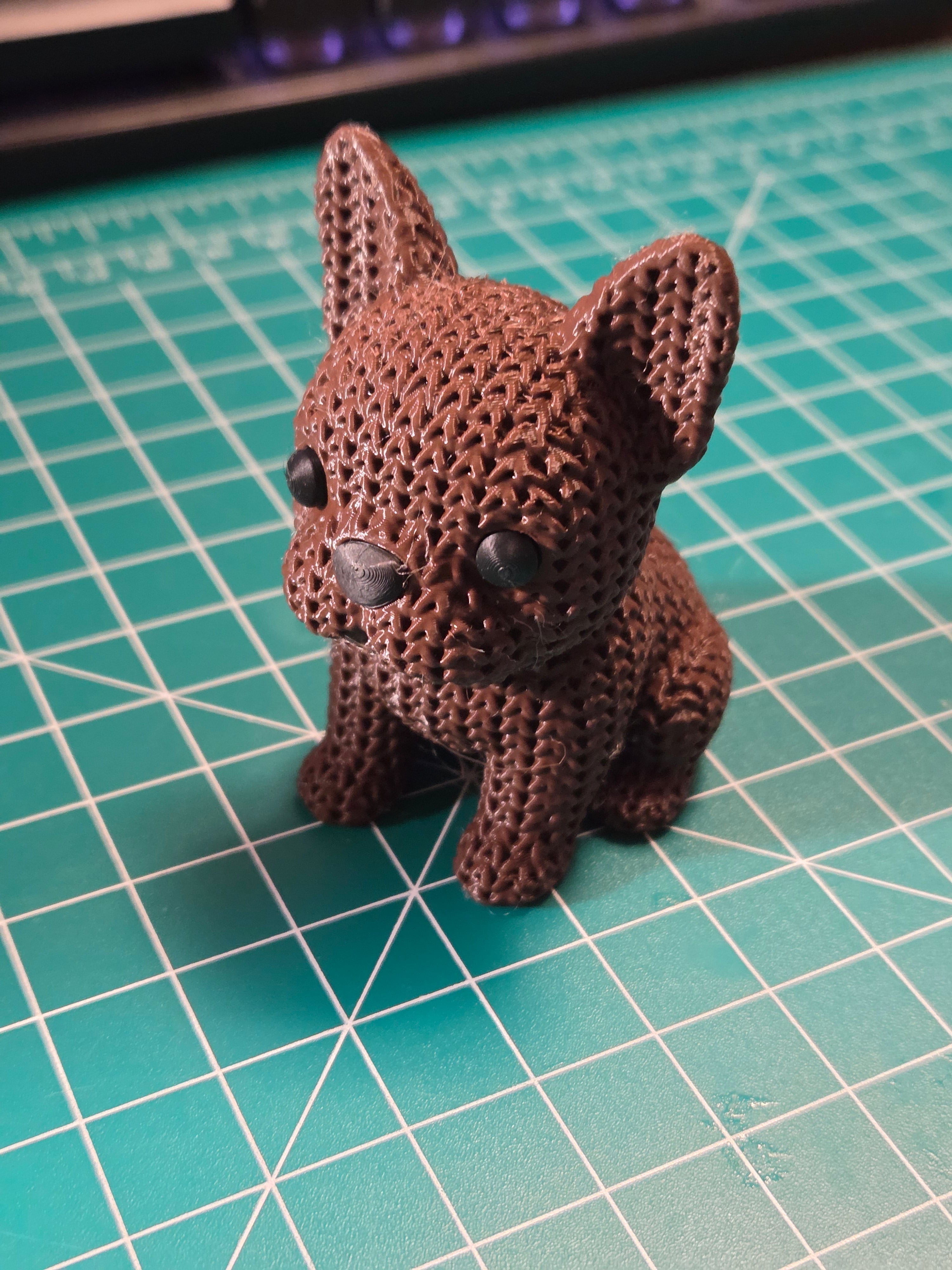 French Bulldog Knitted Texture Figurine