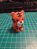 Knitted Texture Tiger Figurine | 3D Printed Animal Desk Decor, Animal Lover Collectible